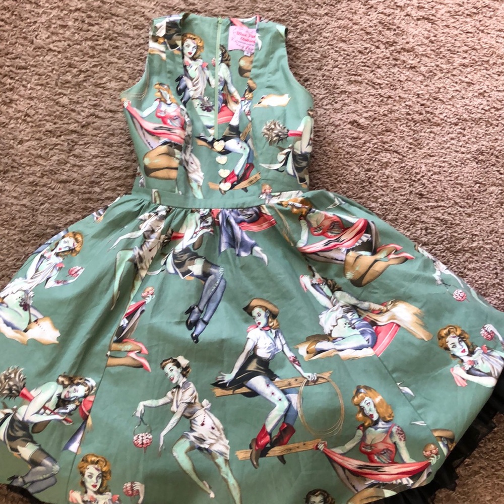 Wax Poetic zombie pin up dress